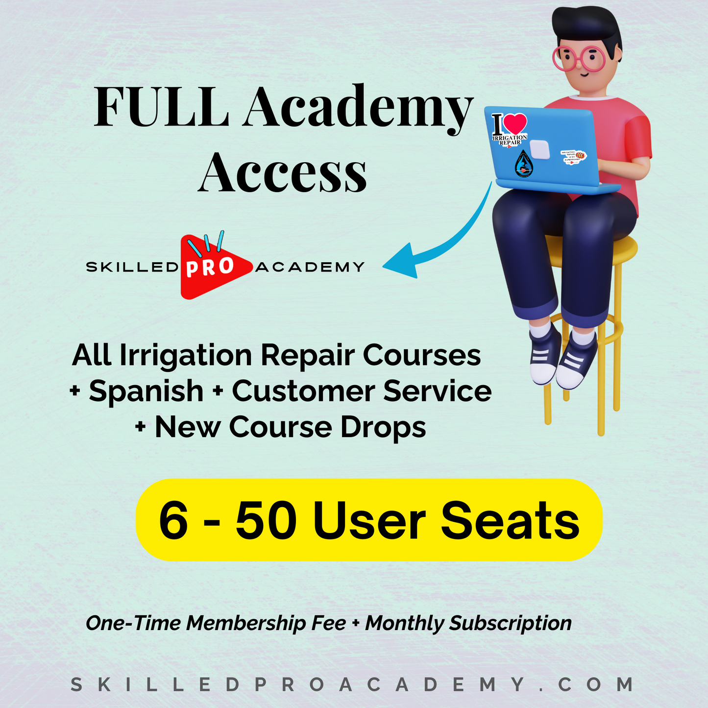 Full Academy Access 6 - 50 Seats: Membership + Subscription
