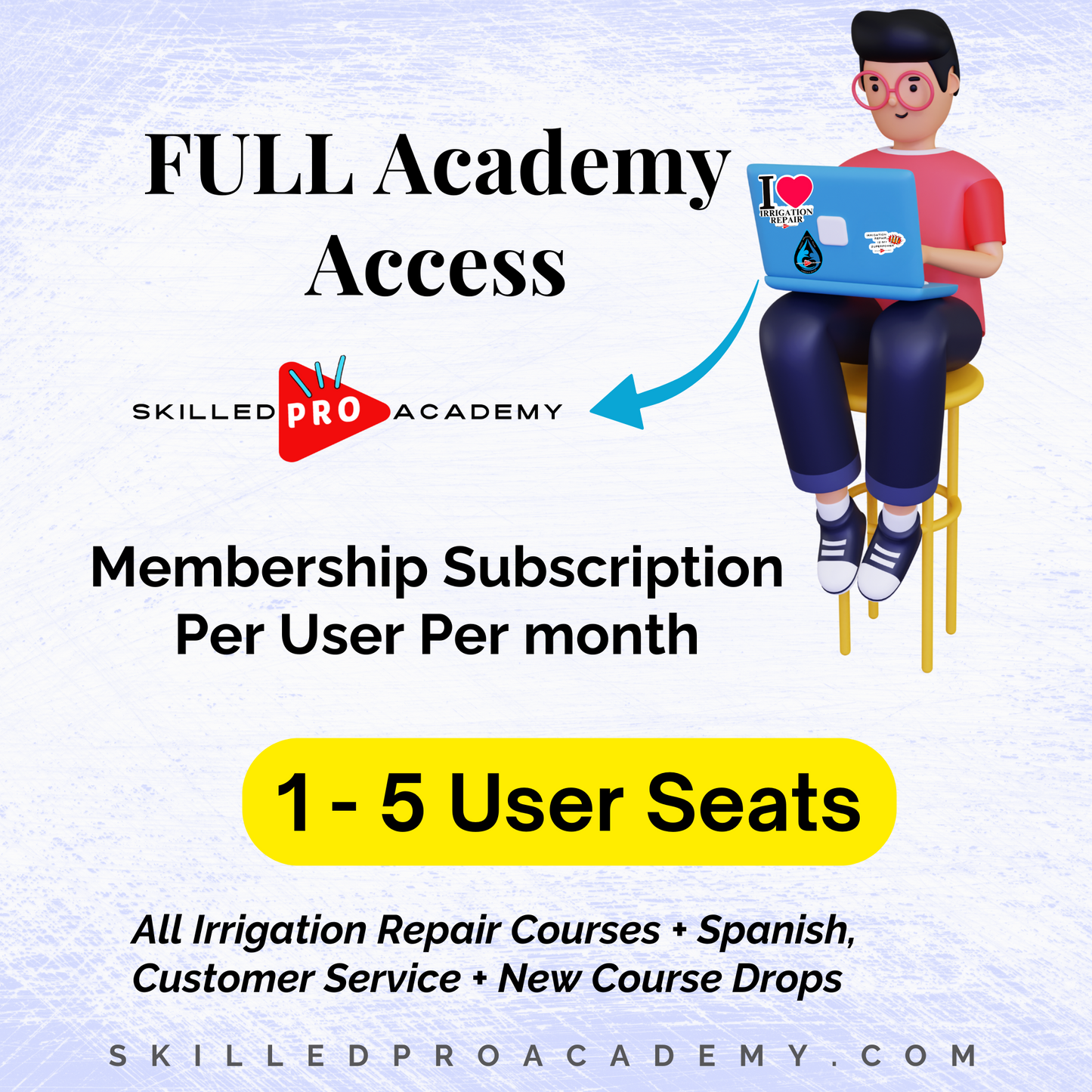 Full Academy Access Monthly User Membership Subscription: 1 - 5 Users